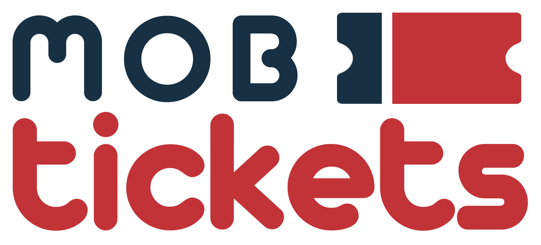 logo mobtickets vermelho azul